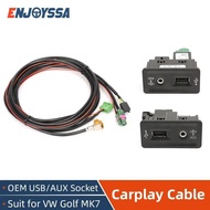 CarPlay Media AUX MIB2 PRO USB AMI Install Plug Socket Switch for VW Golf MK7 Button Harness 3GD/ 5G