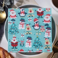 （Paper Napkins)Christmas Orchid Printed Tissue Paper Food Grade 2-ply Paper Towel Event Decoration S
