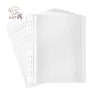 100Pages A4 Punched Pocket 11-Hole Sheet Protector Clear 11-Hole Sheet Protector Binder Pocket Paper