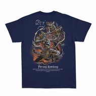 Paramesti Tshirt Kaos Jawa Perang Kembang Budaya Wayang Arjuna Vs Buto Cakil Distro Pria Bigsize Jum