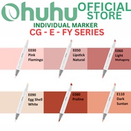 Ohuhu Honolulu Individual Marker Brush & Chisel Tips total Art Marker GROUP 2/7 (CG - E - FY SERIES)