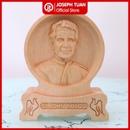 Wooden statue of Saint John Don Bosco for table and car (St. John Bosco)