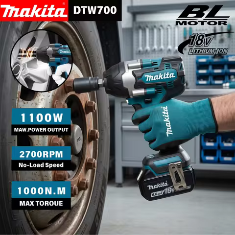 Makita DTW700 18V Brushless Impact Wrench 430W Max Power 0-2200RPM 4-Stage For Makita 18V Battery To