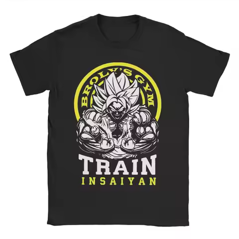 Men Women's T-Shirts Broly's Gym Train Insaiyan Anime Pure Cotton Tees DBZ dragon ball T Shirts Crew