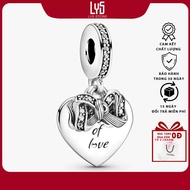 Lys S925 Heart Silver Charm & Bow Dangle Charm 1254 - S925 Silver