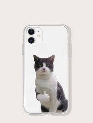 有趣的貓咪圖案透明手機殼,適用於galaxy A52,iphone 11,iphone 13