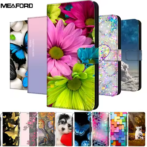 Leather Flip Case for Samsung M54 5G Capa A34 A54 5G A14 F14 Wallet Book Stand Magnetic Cover Funda 