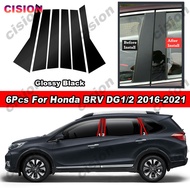 6ชิ้นเปียโนมันวาวสีดำพีซีวัสดุหน้าต่างประตูรถคอลัมน์กลางตรงกลางเสา B C ปกหลังสติ๊กเกอร์ผลกระจกสำหรับ