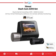 70mai Dash Cam A510 HD Sudut Lebar Wide Angle Built-In GPS Terbina Dalam ADAS System 4G Remote Vehic