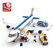 City assembly toy model Sluban M38-B0366 Interbal Structre aircraft transport goods and passengers