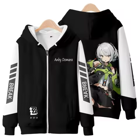 Hot Game Zenless Zone Zero 3D Print Zip Up Women/Men Hoodie Sweatshirt ZZZ Zzzero Cosplay Zipper Hoo