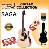 SAGA SF700C | Dreadnought CW Acoustic Guitar | Solid Spruce Top, Sapele B&S