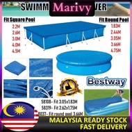 BESTWAY Swimming Pool Cover Rectangular Round Dust Cloth Thickened Pool Cover Canvas Tutup Penutup K