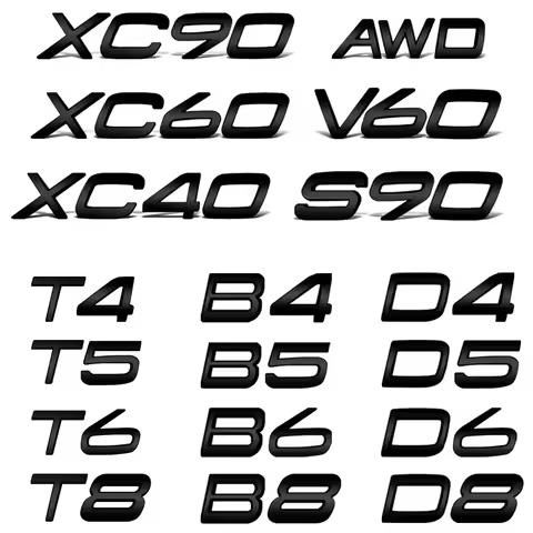 Car-Styling B3 B4 B5 B6 D2 D3 D4 D5 T3 T4 T5 Metal Letter Stickers Car Trunk Body Emblem For Volvo X