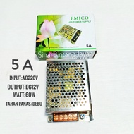 emico power supply 3a 5a 10a adaptor switching/trafo led 3a 5a 10a 12v - trafo 5 amper power supply