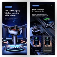 Usams C25 Cc143 Car Charger Adapter 3 Ports Wireless Fm Ulator 50W