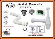YLK Sink/ Basin - Flexible Hose / Bottle Trap/ BASIN SINK WASTE for Plumbing Faucet Basin Kitchen Sink Water Fitting