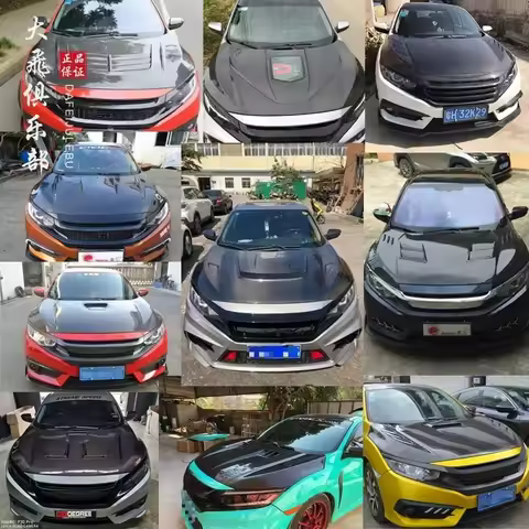 FOR Honda 10th Gen Civic FK7 FK8 Dry Carbon Fiber Engine Hood Bonnet Modification Body Kit