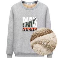 秋冬加绒加厚圆领卫衣男帅气大码打底衫港风潮牌高街外套1/2件Autumn and Winter Fleece-lined Thickened Round Neck Sweatshirt Men's H