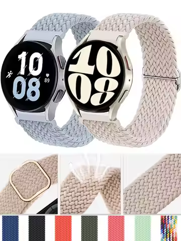 20mm/22mm Band For Samsung Galaxy Watch 4/5/6/5 pro/6 Classic/gear s3/active 2 Braided Solo loop bra