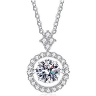 Sterling Silver 0.8ct D VVS1 Diamond with Heart Pendant Necklace For Women Jewelry