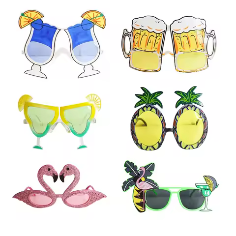 Hawaiian Set Cosplay Anime Party Glasses Hawaiian Party Dress-up Beach Sunglasses Party Support Whol