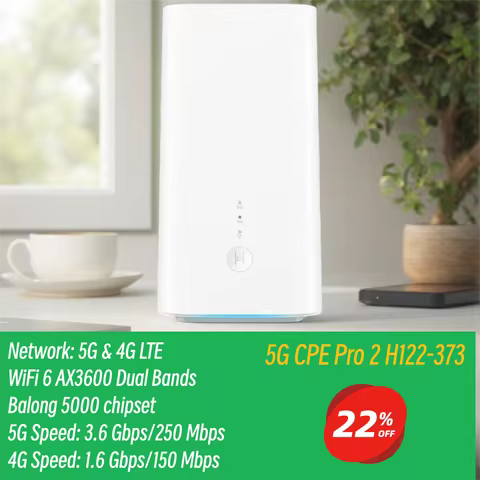 Unlocked 5G CPE PRO 2 H122-373 WiFi 6 Plus AX3000 Dual Band Gigabit Modem 5G NSA SA 4G LTE CAT19 Wir