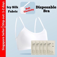 [SG STOCK] Disposable Cotton Bra | Sterilized Soft Breathable Travel Bra | Stretchable Elastic Strap