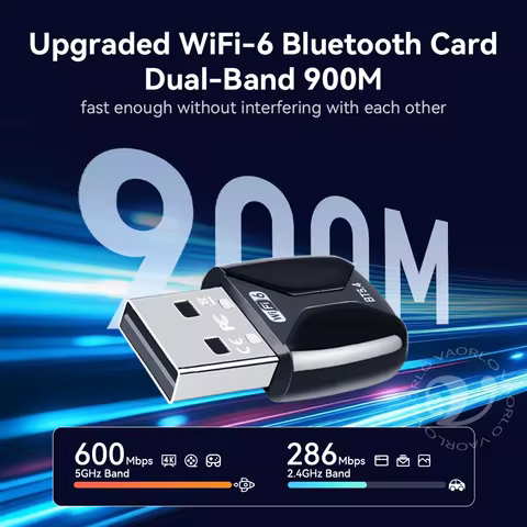 900Mbps Network Card WiFi 6 Bluetooth 5.4 Adapter Dual Band 2.4G&5GHz USB Network Wireless Wlan Rece