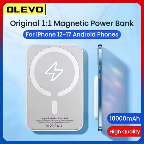 10000mAh Magnetic Power Bank Wireless PD Fast Charger For Magsafe Portable Auxiliary Battery For iPh