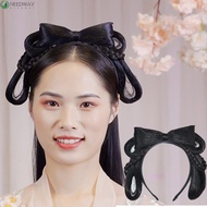 NEEDWAY Hanfu Hair Chignon Cute Black Natural Chinese Style Hair Women Antique Hair Accessories Retro Vintage Hanfu Cosplay Wig