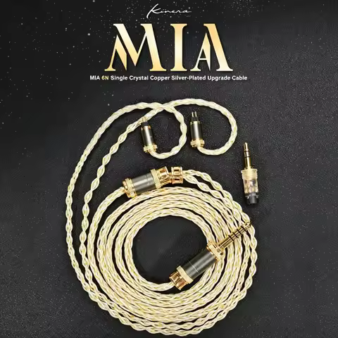 Kinera MIA HIFI In Ear Earphone Upgrade Cable HIFI Wired Headphone 6N Single Crystal Copper Silver-P
