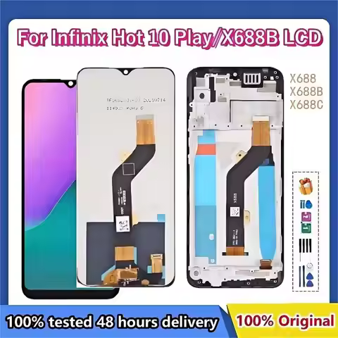 AAA 6.82" For Infinix Hot 10 Play X688 LCD Display Screen Touch Digitizer Assembly For Hot 10 Play X