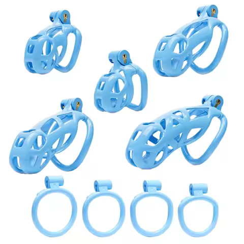 Blue Chastity Device V1, 3D-Printed Nylon Resin Comfortable Chastity Cage, Plastic Male Chastity Cag