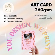 [100-500pcs] A7/A6 Art Card Wish Card Printing/Thank You Card/Instruction Card/Wedding Card/Birthday