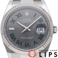 勞力士 Datejust 36 男士腕錶，蠔式錶殼，石板灰色，羅馬數位時標，溫布頓款 Datejust 36 126234，附原廠盒及保固卡，K18白金/不鏽鋼錶殼，石板灰色，拋光處理，成色極佳 [二