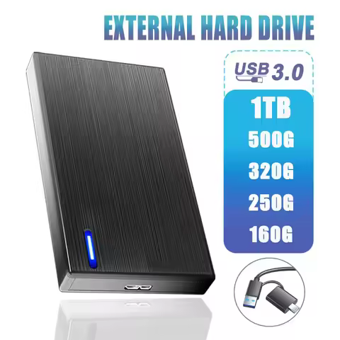 HDD External Hard Drive 2.5 Portable Hard Drive 1TB 500GB 160GB USB3.0 Hard Disk Drive for PC, Mac, 