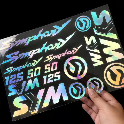 For SYM Sym Symphony 125 50 SR125 Logo Reflective Motorcycle Stickers Decor Moto Scooter Body Helmet