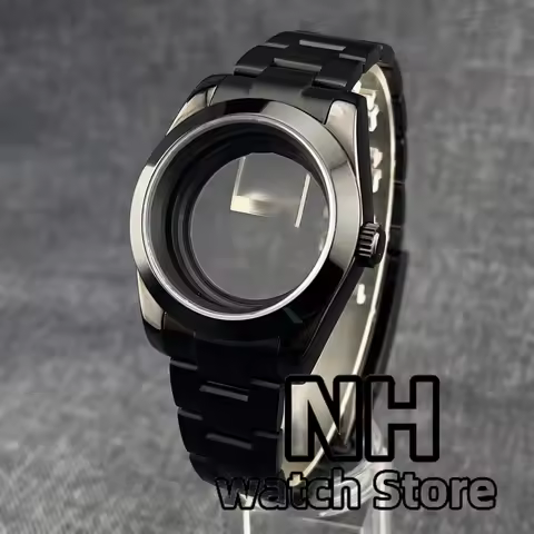 36mm 39mm High Quality Watch Case Sapphire Glass Waterproof Black Case Fit datejust NH35 36 ETA2824/