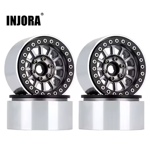 INJORA Aluminum 1.9" Beadlock Wheel Rim for 1/10 RC Crawler Car TRX-4 Axial SCX10 90046 AXI03007 Upg