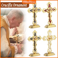 VG Standing Crucifix Saint Benedict Metal Crucifix Cross Ornament Decoration Car and Office