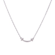 TIFFANY＆CO 18K白金T Smile鑽石項鍊