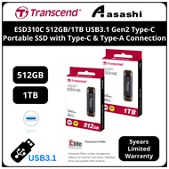 Transcend ESD310C / ESD310S 512GB / 1TB USB3.1 Gen2 Portable SSD with Type-C &amp; Type-A Connection