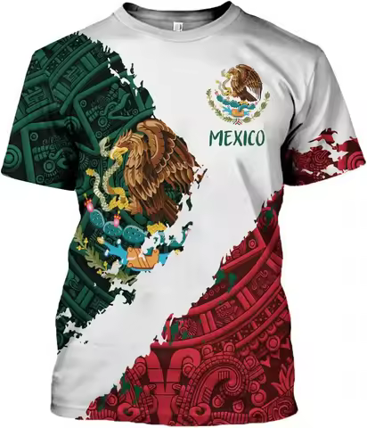 FAYBA Aztec Mexican Shirts Short Sleeves Summer Mexico Shirt Mexico Jersey Unisex 3D Shirts oversize