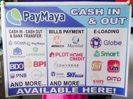 BILLS PAYMENT - GCASH OR PAYMAYA TARPAULIN (2X1.5FT OR 24X18 INCHES)