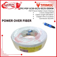 Tarmoc TPC-POF-1C3S-SC/U-SC/U-250 White | Preconnectorized Drop Cable with POF 250 Meters