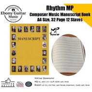 Rhythm MP Composer Music Manuscript Book A4 Size, 32 Page 12 Staves