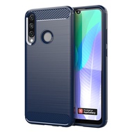 Huawei Y6P Case Shockproof Armor Carbon fiber Silicone TPU Soft Case Cover Huawei Y6P Y7P Y5P Y6 P H
