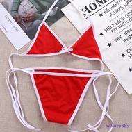 SAVORYSKY​ Swimsuit Cosplay Fashion Summer Simple Biquini Solid Color Bathing Suit