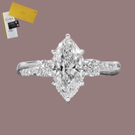Including GRA Certificate Women's Diamond Ring Small Boat Shape Moissanite Marquise Temperament Luxu